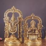 Pure Brass Tirupati Balaji with Padmavathi Thayar Set | 22" Divine Duo | 27.5kg Temple Grade Masterpiece | Sacred Murti Pair | Jaipurio